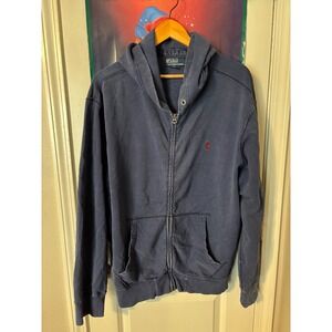 Polo Ralph Lauren Full Zip Hoodie Sweatshirt XXL Blue Pony Logo Mens Casual
